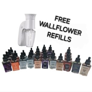 5 Bath & Body Works Wallflower Refills + BBW Compatable Plug-in w/ Nightlight